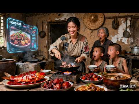 A lady boss transmigrated into a famine year. Luck,she has a space system! Feeds her kids meat daily