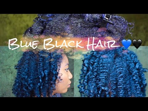 Dye Natural Hair Midnight Blue Black with Ion Color...