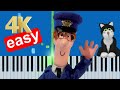 Postman Pat Theme Song Easy Piano Tutorial 4K