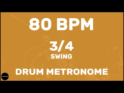3/4 Swing | Drum Metronome Loop | 80 BPM