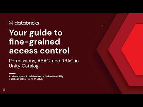 Watch: Your guide to fine-grained access control: Permissions, ABAC, and RBAC in Unity Catalog