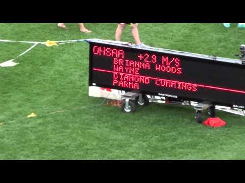 2013 MHS Track - State Tournament - Girls 100m Dash Prelim - heat 2