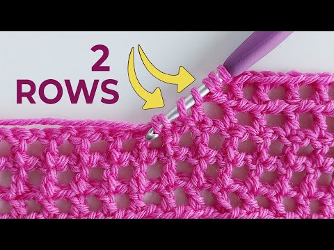 Fastest crochet mesh. 2 rows at the same time