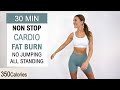 30 Min Non Stop Cardio Fat Burn| All Standing - No Jumping | Super Sweaty & Fun Workout | No Repeat