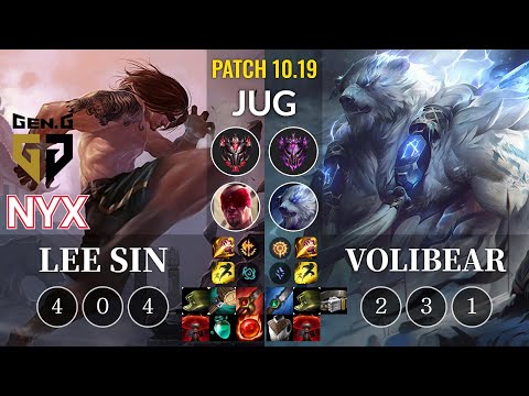 GEN Nyx Lee Sin vs Volibear Jungle - KR Patch 10.19