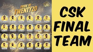 Chennai Super Kings 2020 Team | CSK Final Players List In Tamil | IPL 2020 | Full HD