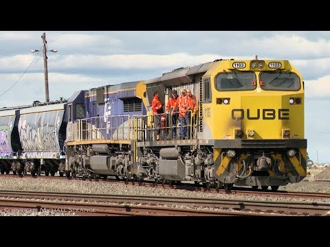 9761V QUBE Grain Train With 1103, CM3312 & CGSY Hoppers (1/9/2019) - PoathTV Australian Railways