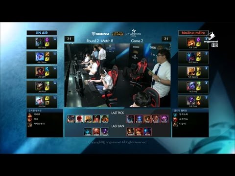 NJE vs JAG Game 2 Highlights - NAJIN E-MFIRE vs JIN AIR GREEN WINGS - W8 LCK Champions Korea Summer