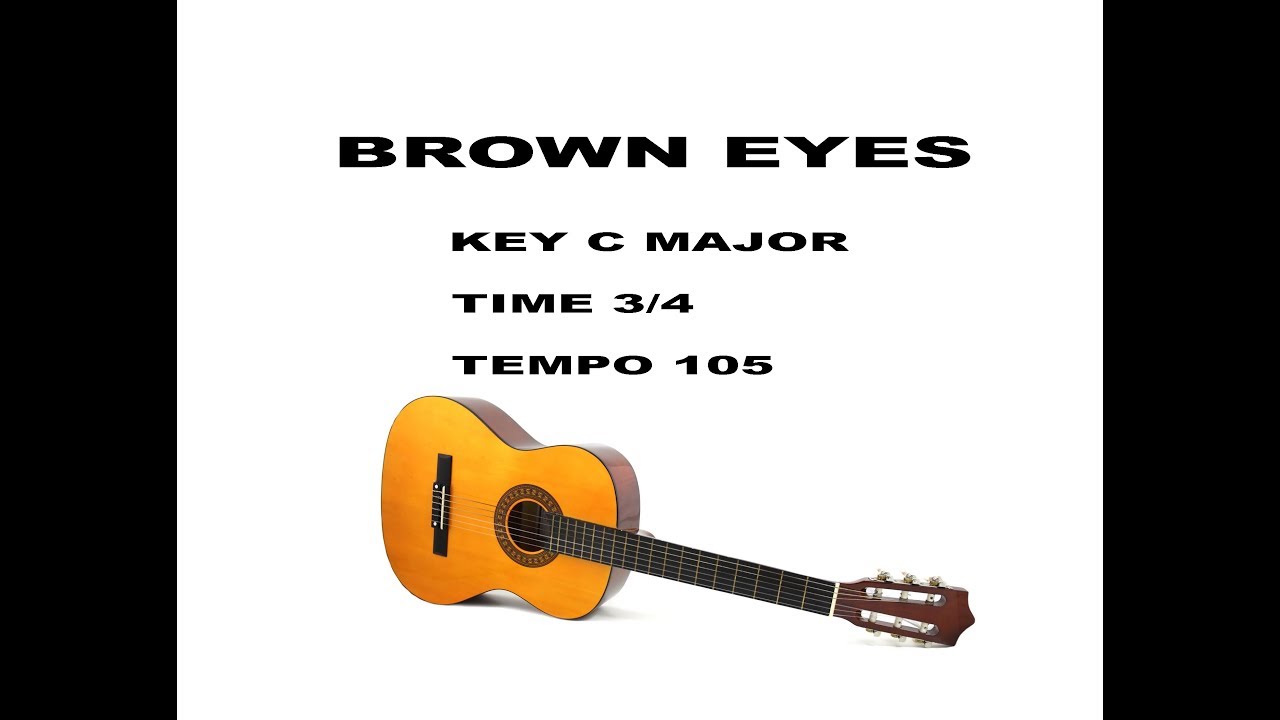 BROWN EYES WITH MUSIC NOTATIONS FOR GUITAR BEGINNERS