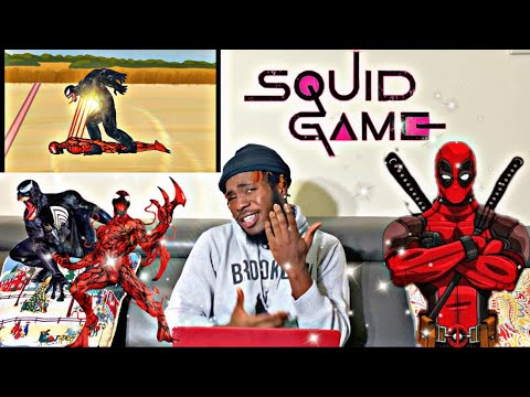 Squid Games vs Deadpool, Venom, Carnage Battle For Piggy Bank | REACTION VIDEO