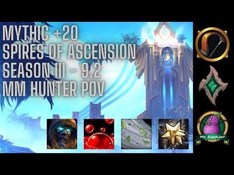 M+20 Spires of Ascension | Necrolord MM Hunter POV | World of Warcraft 9.2