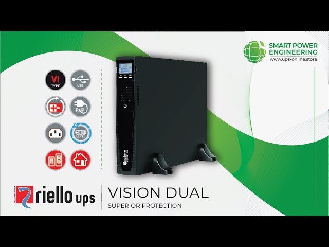 Vídeo relacionado con Riello Vision Dual 3000 Sistema de alimentación ininterrumpida (UPS) 9 Salidas AC 3000 VA 2700 W - Fuente de alimentación Continua (UPS) (3000 VA, 2700 W, 220 V, 240 V, 50/60 Hz, 300 J), Negro