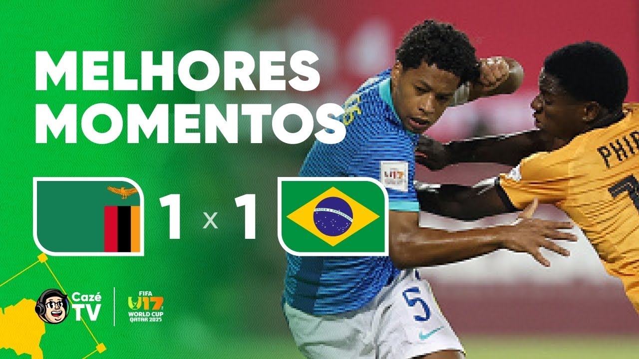 MELHORES MOMENTOS: ZÂMBIA 1 X 1 BRASIL | COPA DO MUNDO SUB-17 FIFA™ 2025 | FASE DE GRUPOS | RODADA 3