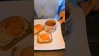 super cool  tuna  sandwich Belgian style.  2nd  My new creation of lugaw with chickens + shrimps.