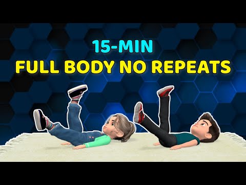 15-MIN FULL BODY KIDS WORKOUT [NO REPEATS]