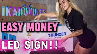 Making laser cut LED signs for beginners. (Featuring my new Thunder Nova 51 100W)