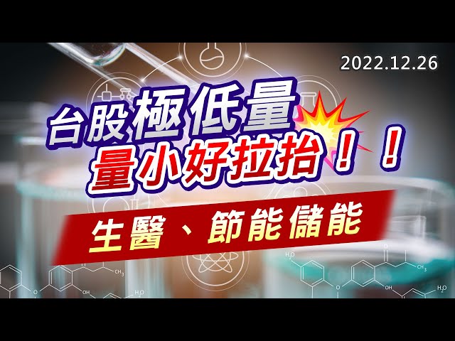 台股極低量，量小好拉抬！！生醫、節能儲能