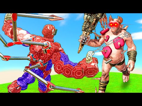Mecha Spiderman OBLITERATES OGRE SCP! In Animal Revolt Battle Simulator Mods!