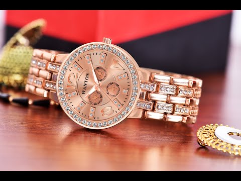 Diamond Watch Watch For Girls Gold WANTON Rose Gold Chrno Rosegold