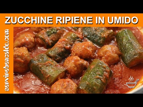 ZUCCHINE RIPIENE IN UMIDO... Con Polpette!!!!