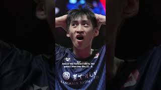 Victor Lai's golden reaction to becoming the first-ever Canadian to win badminton super 1000 event