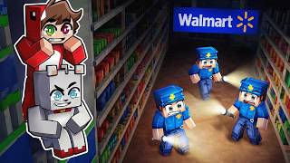 PASÉ la NOCHE ESCONDIDO en un SUPERMERCADO en Minecraft 🛒😨