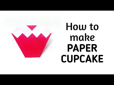 How to make an origami paper cupcake | Origami / Paper Folding Craft, Videos and Tutorials. thumnail