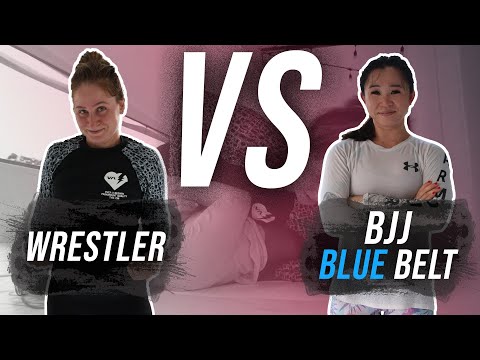 Female BJJ Blue Belt vs Wrestler with Black Belt Commentary