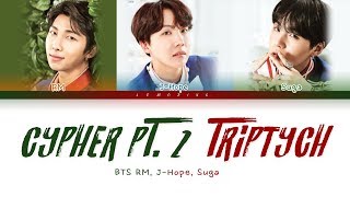 BTS RM, J-Hope, Suga - BTS Cypher PT. 2 : Triptych [Color Coded Lyrics/Han/Rom/Eng/가사]