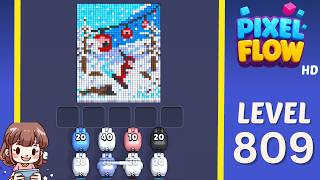 Pixel Flow Level 809 Solution Walkthrough
