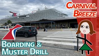 Carnival Breeze: Boarding, muster drill, and cabin tour in Galveston!