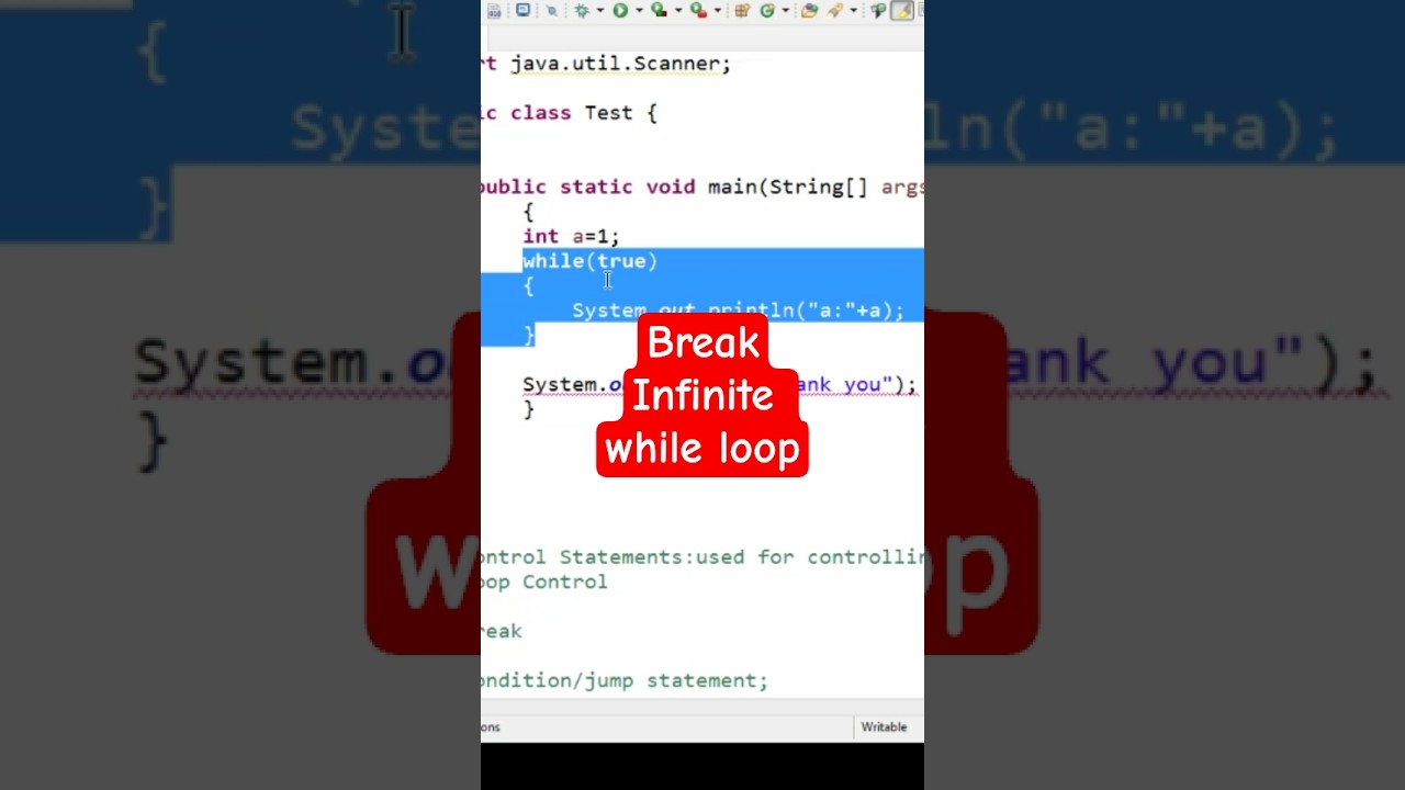 break infinite while loop