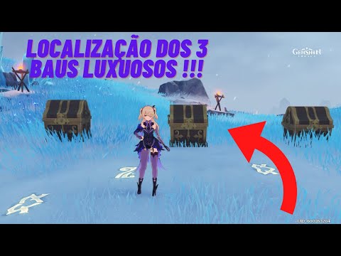 Genshin Impact - 3 Baús Luxuosos na Nova área Montanha Nevada !!!