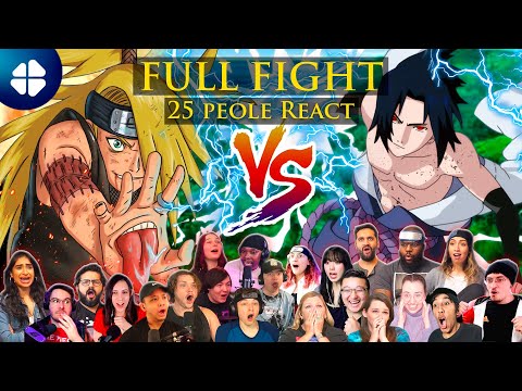 Sasuke Vs. Deidara [25 People React] FULL FIGHT Shippuden Ep. 123-124 Reaction Mashup 🇯🇵