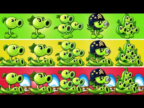 Bighead Gargantuar Zombie Vs All PEASHOOTER and Pea Vine, Torch Wood POWER UP - PvZ 2