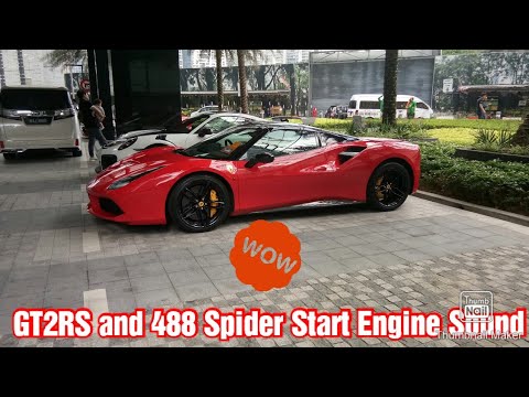 Porsche GT2RS VS Ferrari 488 Spider start engine