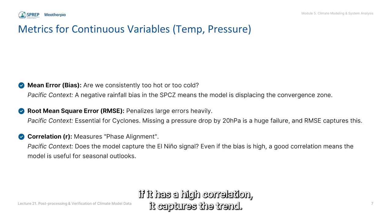 Lecture 21: Post-processing & Verification of Climate Model Data