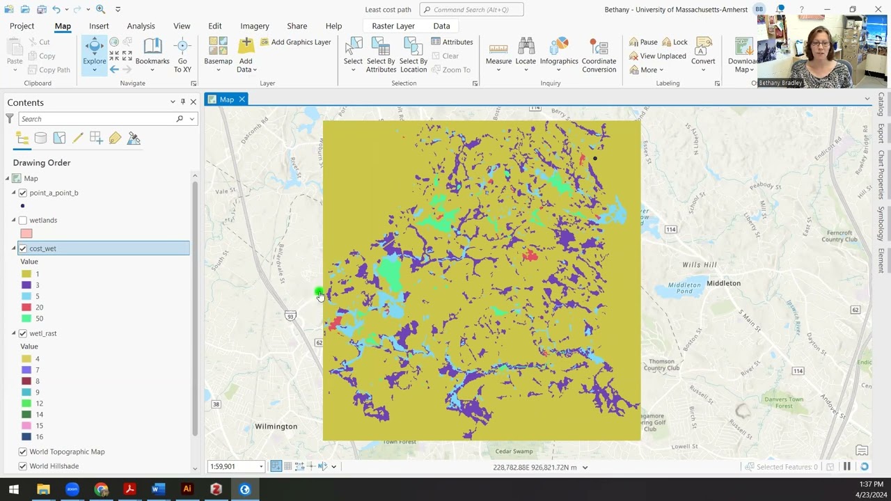 Least cost path analysis in ArcGIS Pro
