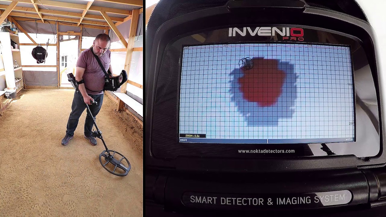 Nokta Invenio - Detection of a circle with 45cm diameter made of 8mm rebar