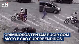 Roubo de moto termina em fuga desesperada