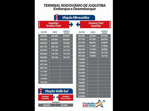 Juquitiba horários no Ônibus Tietê