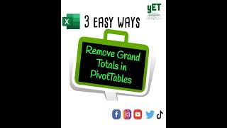 Remove PivotTable Grand Totals #shorts #msexcel