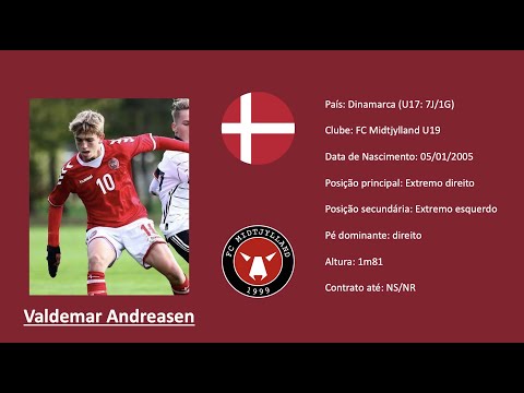 Valdemar Andreasen (FC Midtjylland | Denmark) footage vs Club NXT U19