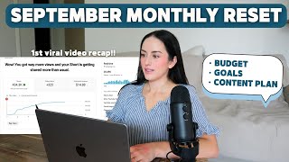 September Monthly Reset ✍🏻 Goals, Budget & My First Viral Video!