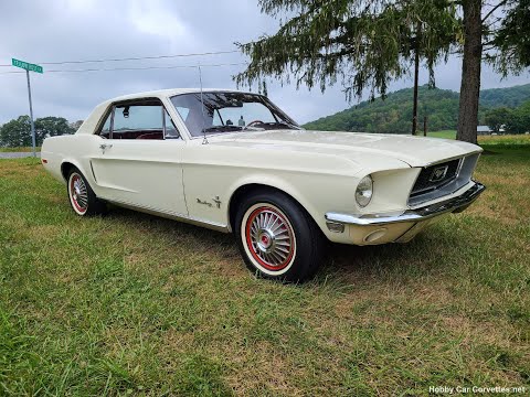 1968 White Ford Mustang For Sale Video