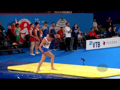 AZIAR Redouane (FRA) M - 2019 Trampoline Worlds, Tokyo (JPN) - Qualification Tumbling R2