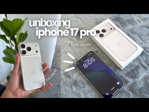 iphone 17 pro (silver) 🩶✨ aesthetic unboxing, cases, & accessories