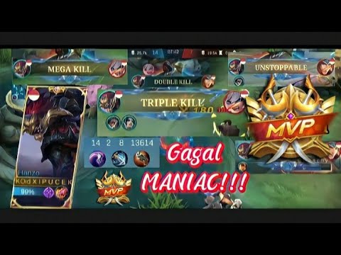 AKHIRNYA HANZO MODE JUNGLER‼| BUKAN SUPPORT LAGI | GAGAL MANIAC - MOBILE LEGEND #hanzo #hanzomaniac