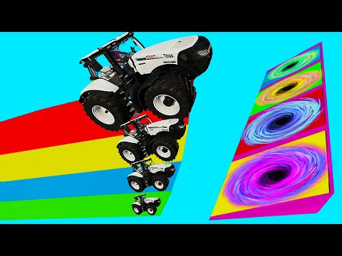 CASE IH TRACTORS SLIDE INTO PORTALS AND FIND BIG & SMALL SUPERHERO EGGS - Farming Simulator 22