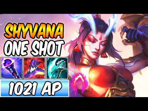 S+ ONE-SHOT FULL AP SHYVANA MID GAMEPLAY | Immortal Journey | Build & Runes | League of Legends